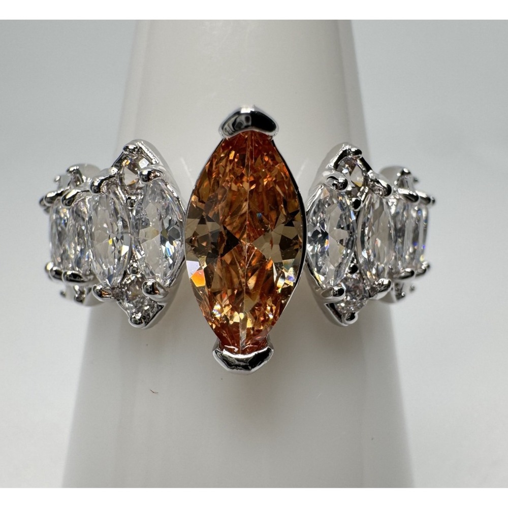 Size 8 Bomb Party Ring - RBP5944 Happier Than Ever - Smokey Topaz Cubic Zirconia